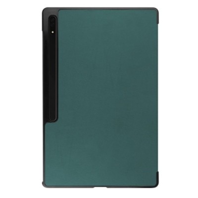 Samsung Galaxy Tab S10 Ultra, S9 Ultra, S8 Ultra atverčiamas žalias odinis dėklas - knygutė | Priedai.lt