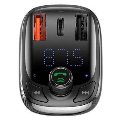 „Baseus“ S-13 automobilinis FM moduliatorius / įkroviklis - juodas (36W) | Priedai.LT