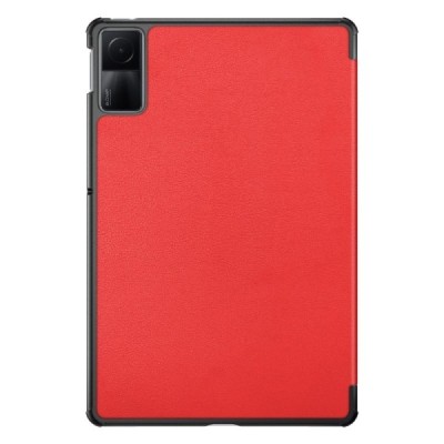 Xiaomi Redmi Pad SE 11" atverčiamas raudonas odinis dėklas (sulankstomas) | Priedai.lt