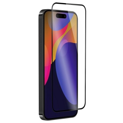 Apple iPhone 15 Pro Max „Guardian“ 9H Tempered Glass sustiprintos apsaugos juodas pilnai dengiantis apsauginis ekrano stiklas |