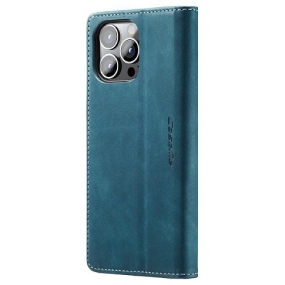 Apple iPhone 15 Pro CaseMe Retro solidus atverčiamas žalias odinis dėklas - knygutė | Priedai.lt
