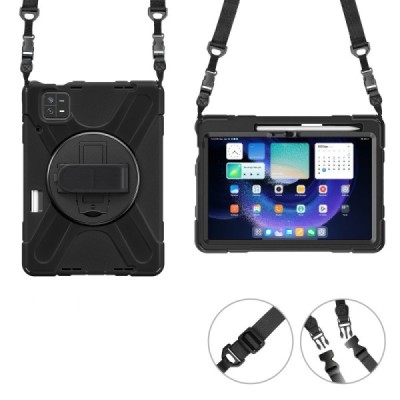 Xiaomi Pad 6 (Pad 6 Pro) sustiprintos apsaugos (360°) juodas dėklas - nugarėlė | Priedai.lt