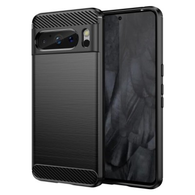 Google Pixel 8 Pro „Carbon“ kieto silikono TPU juodas dėklas - nugarėlė | Priedai.lt