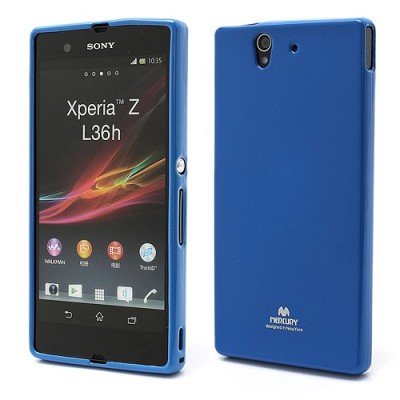 Sony Xperia Z Mercury mėlynas kieto silikono tpu dėklas - nugarėlė / Priedai.lt