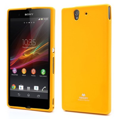 Sony Xperia Z Mercury geltonas kieto silikono tpu dėklas - nugarėlė / Priedai.lt