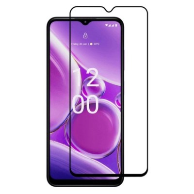 Nokia G42 „Rurihai“ 9H Tempered Glass sustiprintos apsaugos juodas pilnai dengiantis apsauginis ekrano stiklas 2.5D | Priedai.lt