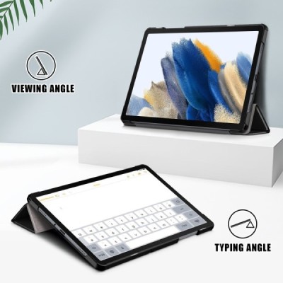 Samsung Galaxy Tab A11+ / A9+ flip black leather case - book | Priedai.lt