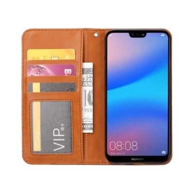 Prabangus „Comma“ odinis atverčiamas juodas Huawei P smart 2019 (Honor 10 Lite) dėklas | Priedai.lt