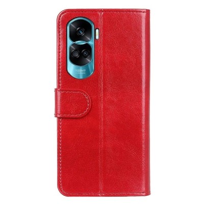 Huawei Honor 90 Lite (X50i) atverčiamas raudonas odinis dėklas - piniginė | Priedai.lt