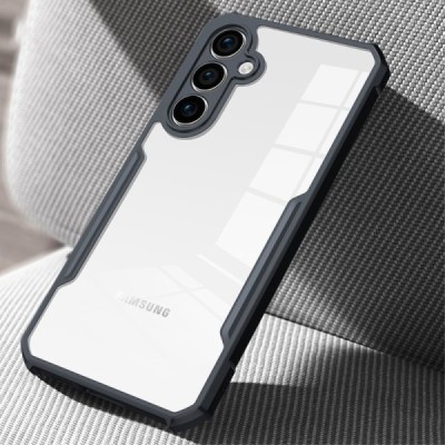 Samsung Galaxy S23 FE (Fan Edition) „XUNDD“ skaidrus juodos spalvos apvadais kieto silikono TPU akrilo dėklas - nugarėlė | Pried