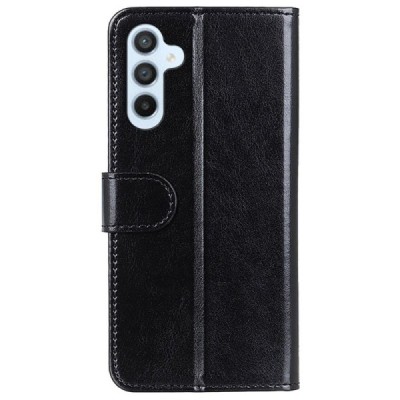 Samsung Galaxy S23 FE (Fan Edition) atverčiamas juodas odinis dėklas - piniginė | Priedai.lt