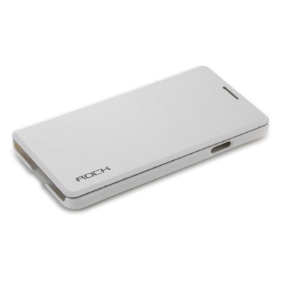 Rock Uni atverčiamas Samsung Galaxy Alpha G850 baltas odinis dėklas / Priedai.lt