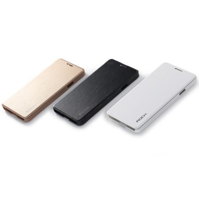 Rock Uni atverčiamas Samsung Galaxy Alpha G850 baltas odinis dėklas / Priedai.lt