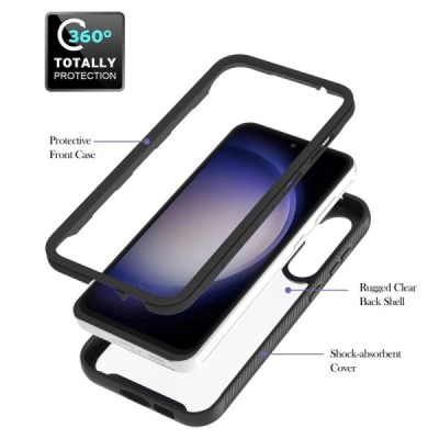 Samsung Galaxy S23 FE (Fan Edition) „Kickstand“ sustiprintos apsaugos skaidrus dėklas | Priedai.lt