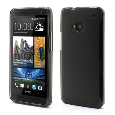 Tamsintas silikoninis HTC One M7 skaidrus dėklas (Dėkliukas) / Priedai.lt