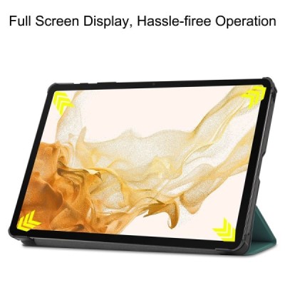 Samsung Galaxy Tab S10+, S9+, S9 FE+ Flip Book Case Cover - Green (foldable) | Priedai.lt