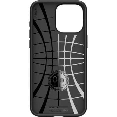 „Spigen“ Liquid Air Apple iPhone 15 Pro Max juodas kieto silikono dėklas | Priedai.lt