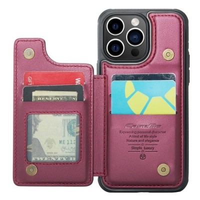 Apple iPhone 15 Pro „CaseMe“ Wallet bordo dėklas - nugarėlė | Priedai.lt