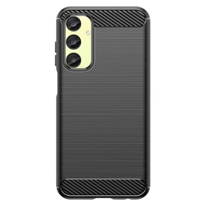 Samsung Galaxy A25 (SM-A256) „Carbon“ kieto silikono TPU juodas dėklas - nugarėlė | Priedai.lt