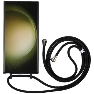 Samsung Galaxy S24 Ultra (SM-S928) Strap kieto silikono TPU juodas dėklas - nugarėlė | Priedai.lt