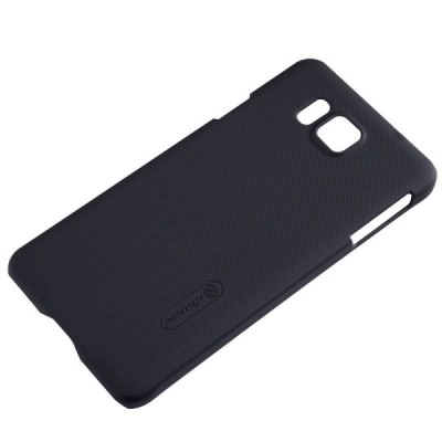 Nillkin Frosted Shield Samsung Galaxy Alpha juodas plastikinis dėklas + apsauginė ekrano plėvelė / Priedai.lt
